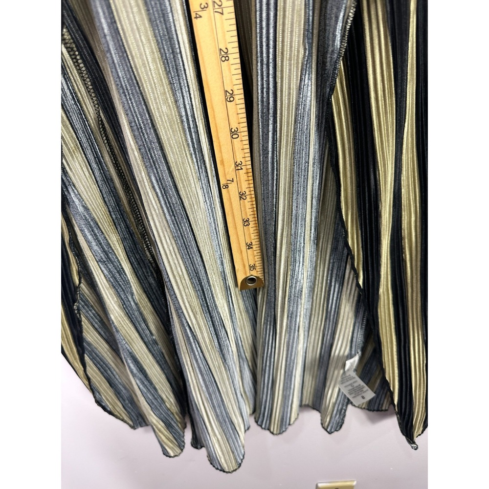 LuLaRoe Sarah Cardigan S Black Gold Striped Duster Longline Open Front Layering - Picture 5 of 6